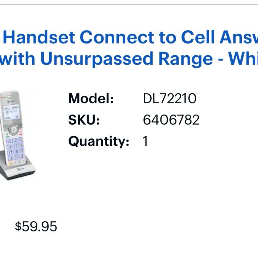 AT&TWhite Cordless Phone with Answering System